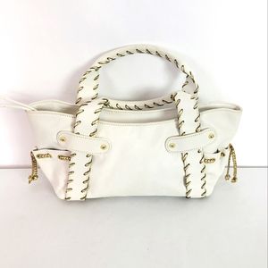 Kooba Gold and White Shoulder Bag with Braided Handles
